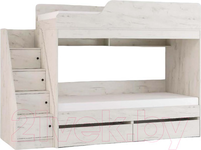 Двухъярусная кровать Стендмебель Гранд (дуб крафт белый)