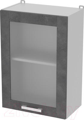 Шкаф навесной для кухни Интерлиния Компо ВШ50ст-720-1дв (бетон портленд)