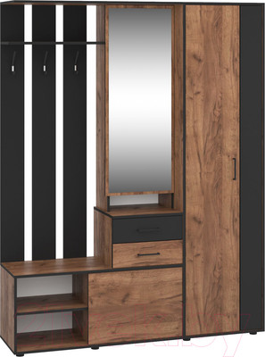 Секция в прихожую Премиум ПР-11 правая (дуб крафт табачный/антрацит)