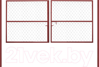 Ворота распашные Белзабор Из профильной трубы и сетки рабицы наружное открытие 4x1.2м