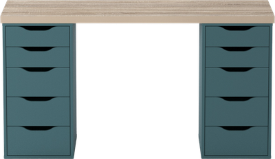 Письменный стол Mio Tesoro Ингар 2/55 (дуб беленый/серо-бирюзовый)