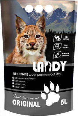 Наполнитель для туалета Landy Комкующийся из бентонитовой глины без аромата (5л)