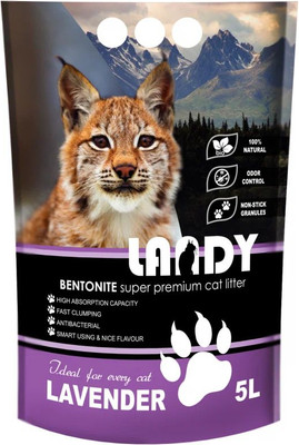 Наполнитель для туалета Landy Комкующийся из бентонитовой глины лаванда (5л)