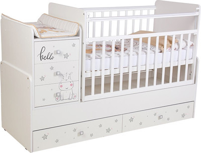 Детская кроватка Фея Бегемотик 1100 / 0001033.9.15 (белый)