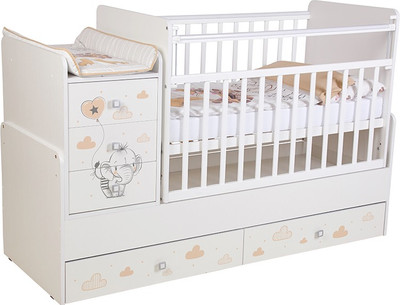 Детская кроватка Фея Слоник 1100 / 0001033.9.14 (белый)