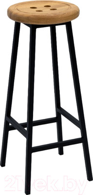 Табурет барный Stal-Massiv Button-78 (дуб натуральный/черный)
