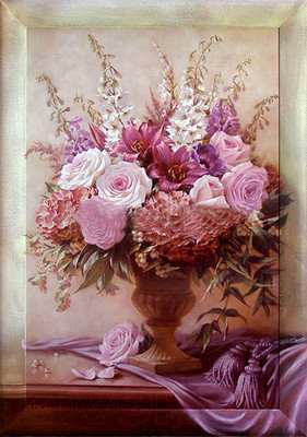 Картина Декарт Летний букет цветов 1 8Л2225 (в раме)