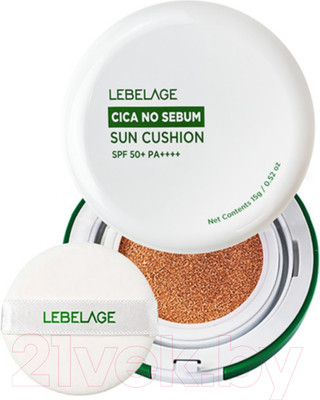 Кушон Lebelage Cica No Sebum Sun Cushion SPF 50+ PA+++ (15г, светло-бежевый)
