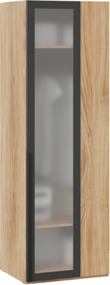 Шкаф-пенал ТриЯ Порто СМ-393.07.011 угловой с 1 дверью со стеклом (яблоня беллуно/графит/стекло сатин черное)