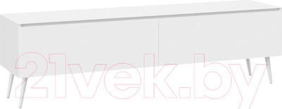 Тумба ТриЯ Глосс СМ-319.03.011 с опорами (белый глянец/стекло белый глянец/белый)