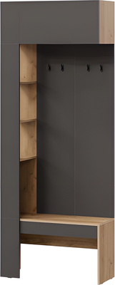 Секция в прихожую ТриЯ Асти Комбинированная НМ (дуб крафт золотой/антрацит)