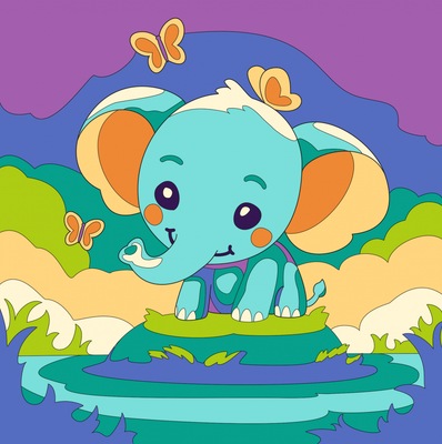 Картина по номерам Lori Слоник / Рхд-033