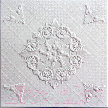 Потолочная плита SOLID С2059 из экструдированного пенополистирола (500x500, белый, уп.8шт)