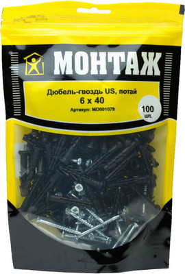 Дюбель-гвоздь Монтаж US 6x40 / MD001079 (100шт)