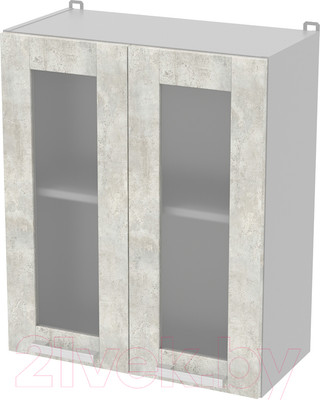 Шкаф навесной для кухни Интерлиния Компо ВШ60ст-720-2дв (бетон лайт)