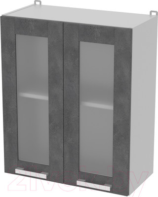 Шкаф навесной для кухни Интерлиния Компо ВШ60ст-720-2дв (бетон портленд)