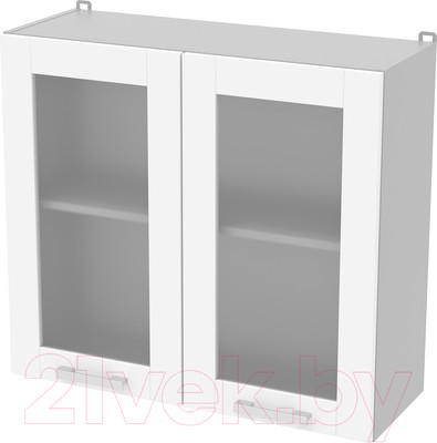 Шкаф навесной для кухни Интерлиния Компо ВШ80ст-720-2дв (белый платинум)