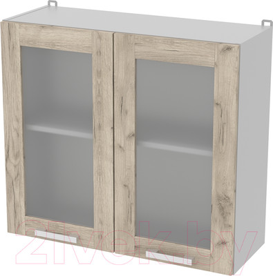 Шкаф навесной для кухни Интерлиния Компо ВШ80ст-720-2дв (дуб серый)