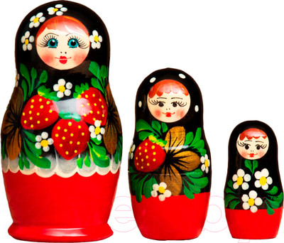 Матрешка сувенирная Sima-Land Земляничка / 3440229 (черный)