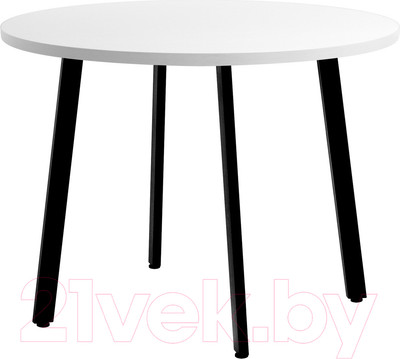 Обеденный стол Millwood Шанхай D110 (белый/металл черный)