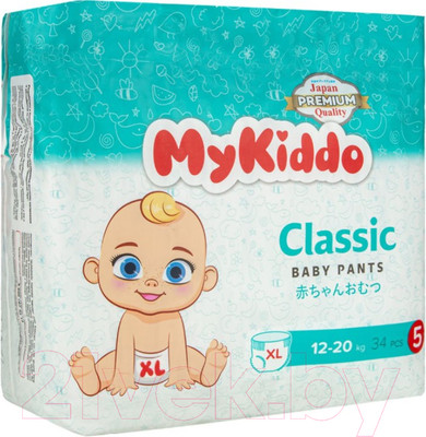 Подгузники-трусики детские MyKiddo Classic XL 12-20кг (34шт)