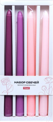 Набор свечей Home Line Роза / GL-GP (4шт)