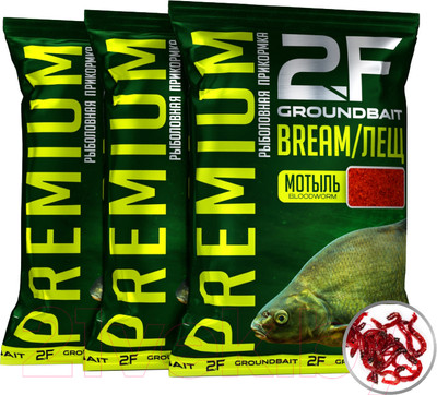 Набор для прикормки 2F Premium Лещ Мотыль 3кг (3кг, красный)