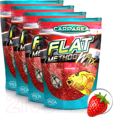 Набор для прикормки Carparea Flat Method клубника (2.4кг)