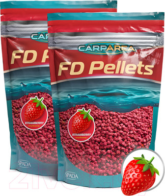 Набор для прикормки Carparea Пеллетс гранулированный клубника (2кг)