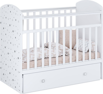 Детская кроватка Фея 750 Звездное сияние / 0002551.9.18 (белый)