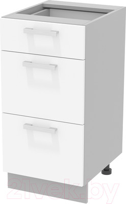 Шкаф-стол кухонный Интерлиния Компо НШ40рш3 1м+2б (белый платинум)