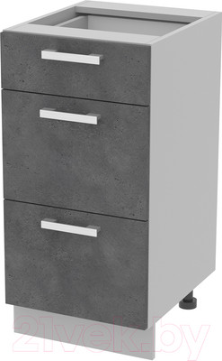 Шкаф-стол кухонный Interline Компо НШ40рш3 1м+2б (бетон портленд)