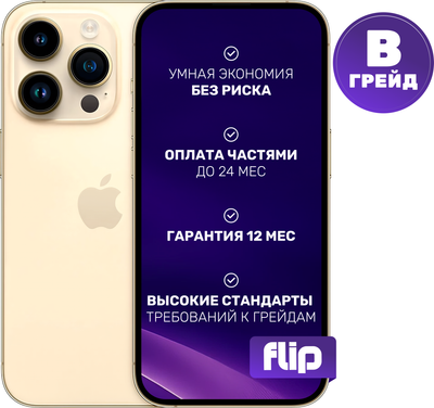 Смартфон восстановленный Apple iPhone 14 Pro 256GB Flip Грейд B (золото)