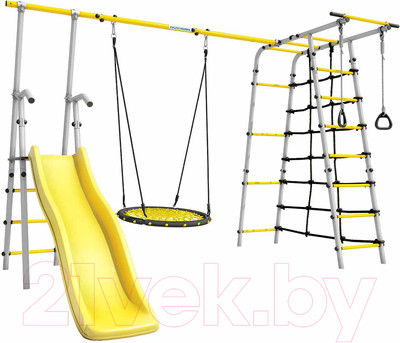 Игровой комплекс Romana Богатырь Плюс 2 / 103.12.06 гнездо качели, серый/желтый