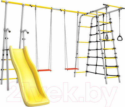 Игровой комплекс Romana Богатырь Плюс 2 / 103.12.06  (фанерные качели, серый/желтый)
