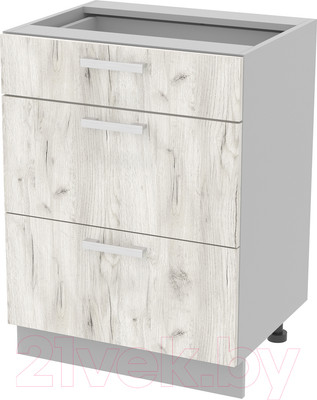 Шкаф-стол кухонный Интерлиния Компо НШ60рш3 1м+2б (дуб белый)