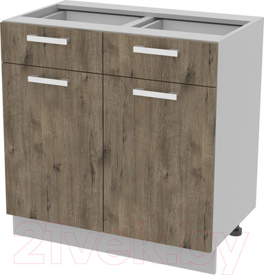 Шкаф-стол кухонный Интерлиния Компо НШ80рш2 (дуб веллингтон)