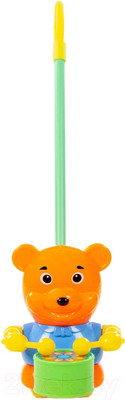 Игрушка-каталка Полесье Медвежонок с ручкой / 96654