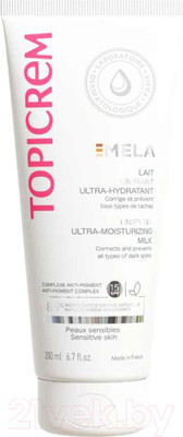 Молочко для тела Topicrem Mela Ультра-увлажняющее для выравнивания тона (200мл)