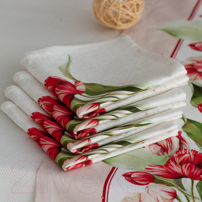 Сервировочная салфетка Listelle Set-4 Алые тюльпаны 614102