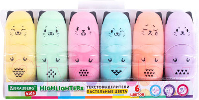 Набор маркеров Brauberg Kids Cute Cats. Pastel / 152436 (6цв)