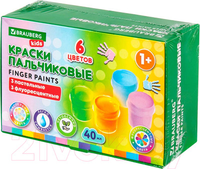 Пальчиковые краски Brauberg Kids / 192400 (6цв)