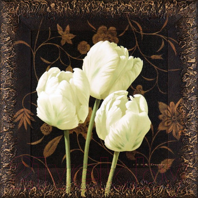 Картина Декарт Три белых тюльпана 8Л2250