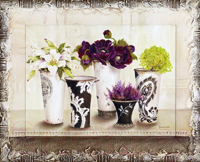 Картина Декарт Цветы в вазах 8Л2371 (в раме)