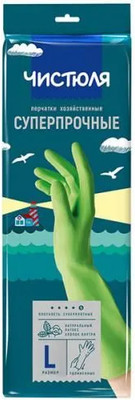 Перчатки хозяйственные Чистюля Суперпрочные (L)