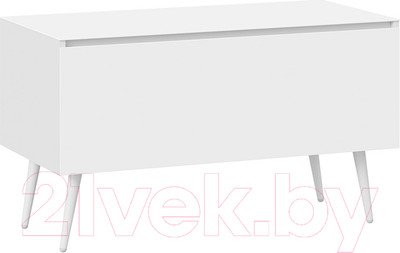Тумба ТриЯ Глосс СМ-319.03.012 с опорами (белый глянец/стекло белый глянец/белый)
