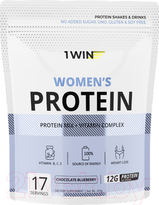 Протеин 1WIN Женский (425г, шоколад-голубика)
