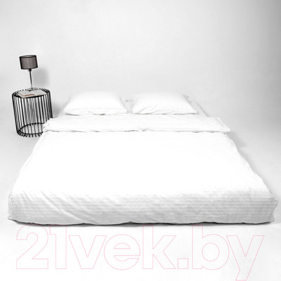 Комплект постельного белья AksHome Евро Белый (перкаль 6793-1)