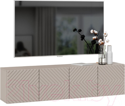 Тумба ТриЯ Танго ТВ тип 1 (глиняно-серый/холст латте)