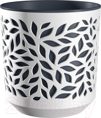 Кашпо La Decoro Leaves / КШ-5828 (белый/антрацит)